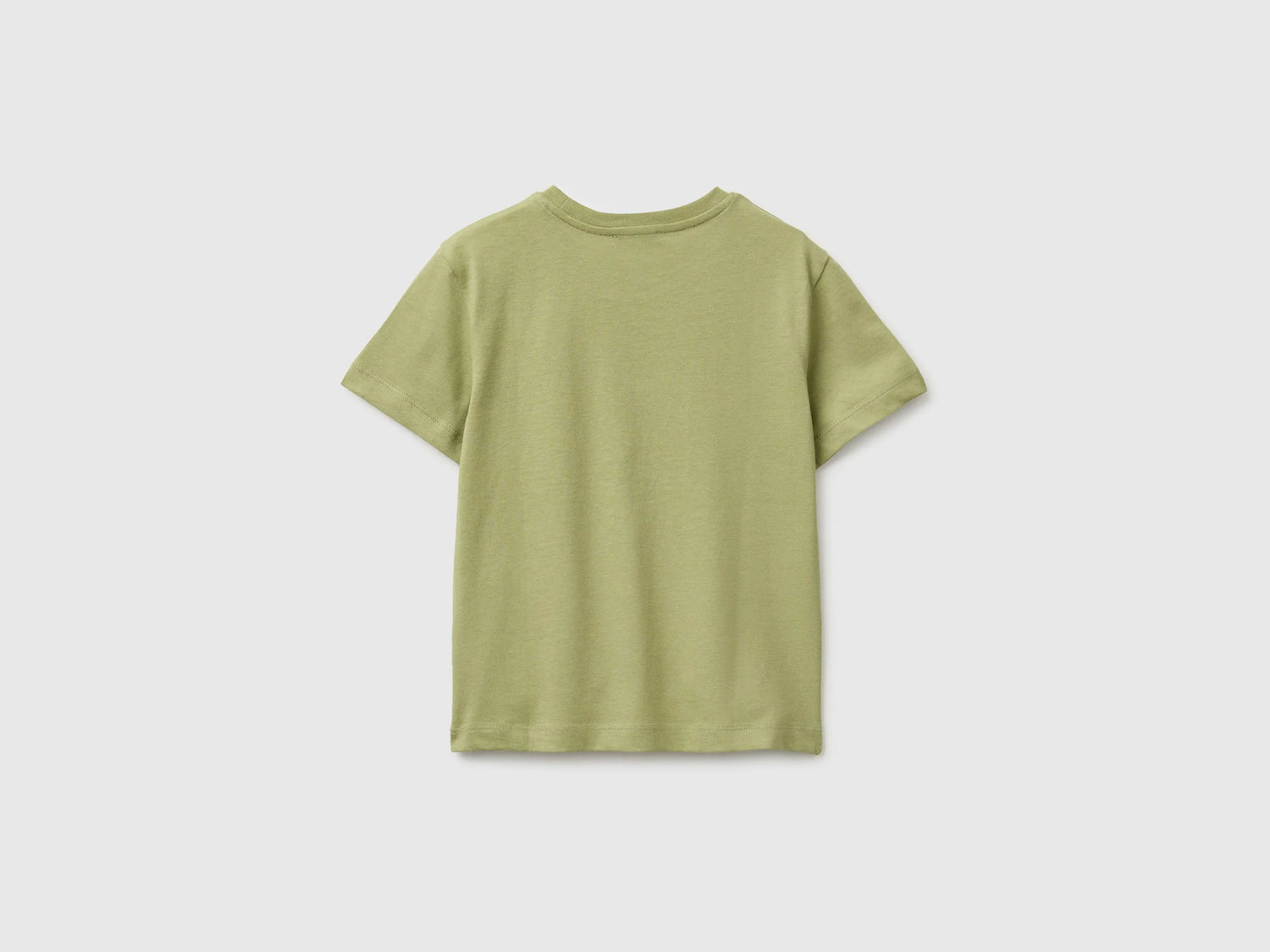 Benetton Green Boys Organic Cotton T-Shirt with Logo Print SKU: 3I1XG10MX_1Q1 Image 02