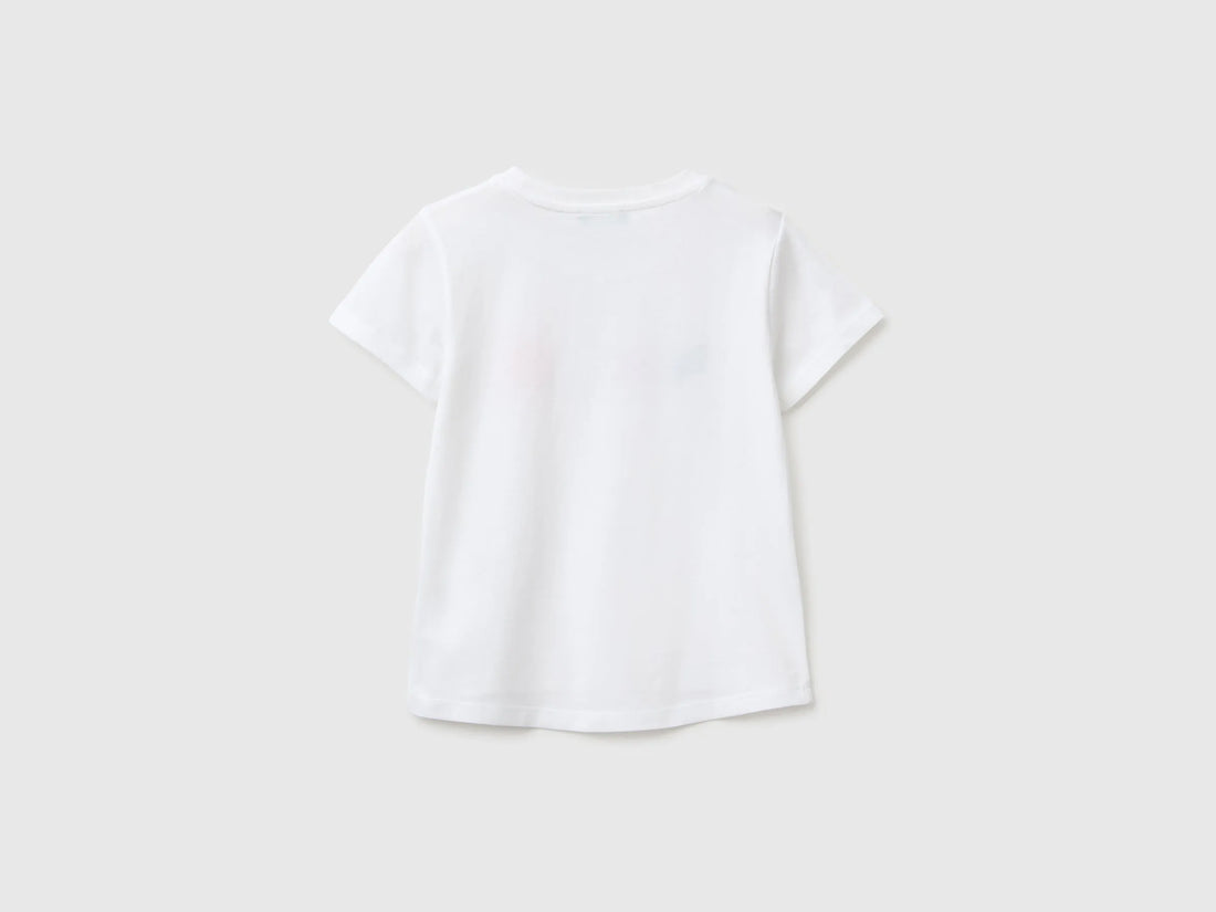 Benetton Multi-Color Girls T-Shirt with Print and Embroidery SKU: 3I1XG10N1_101 Image 02