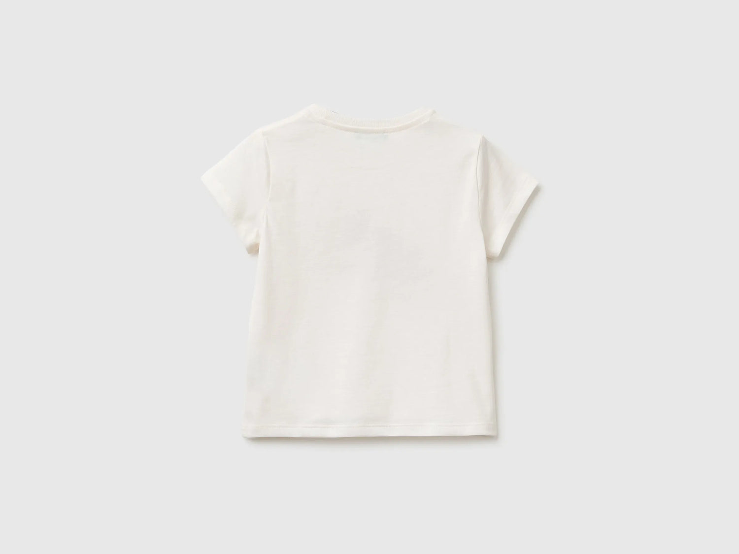 Benetton White Girls Regular Fit T-Shirt with Print SKU: 3I1XG10N5_00E Image 02