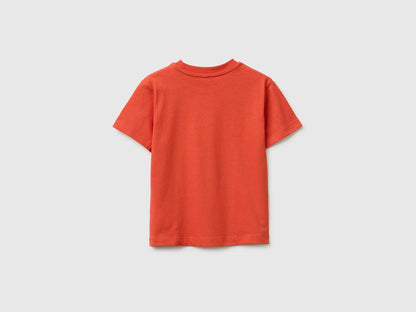 Benetton Red Boys Crew Neck T-Shirt with Print SKU: 3I1XG10NC_34Y Image 02