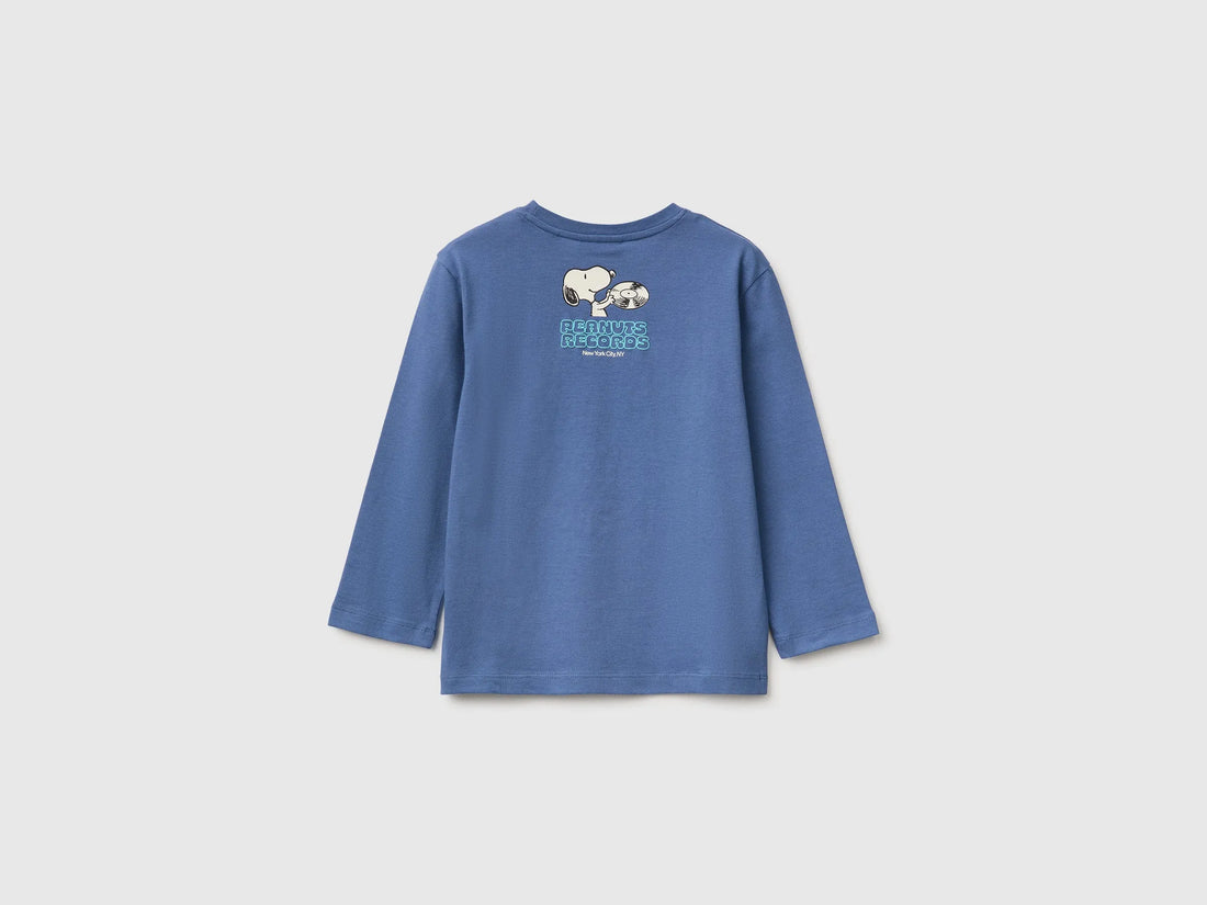 Benetton Blue Boys T-Shirt with Puffy Print ©Peanuts SKU: 3I1XG10NF_0G6 Image 02