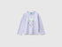 Benetton Lavender Girls Organic Cotton Embroidered T-Shirt SKU: 3I1XG10NH_19B Image 01