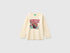 Benetton Creamy White Boys T-Shirt with Print and Embroidery SKU: 3I1XG10NL_3C9 Image 01