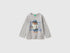 Benetton Light Gray Boys T-Shirt with Print and Embroidery SKU: 3I1XG10NL_501 Image 01
