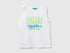Benetton White Boys Organic Cotton Tank Top with Logo Print SKU: 3I1XGH015_101 Image 01