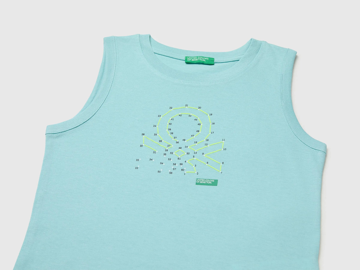 Benetton Blue Boys Organic Cotton Tank Top with Logo Print SKU: 3I1XGH015_3L7 Image 03
