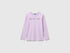 Benetton Lilac Girls Long-Sleeved T-Shirt with Glitter Print SKU: 3I9WC10JR_054 Image 01