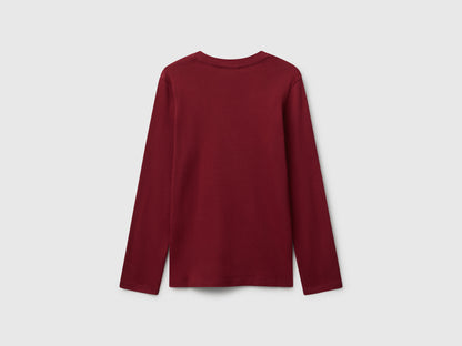 Benetton_Burgundy_T-Shirt with Glitter Print_3I9WC10Q2_236_02