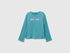Benetton_Sky Blue_T-Shirt with Glittery Logo in Cotton_3I9WG10JS_33K_01