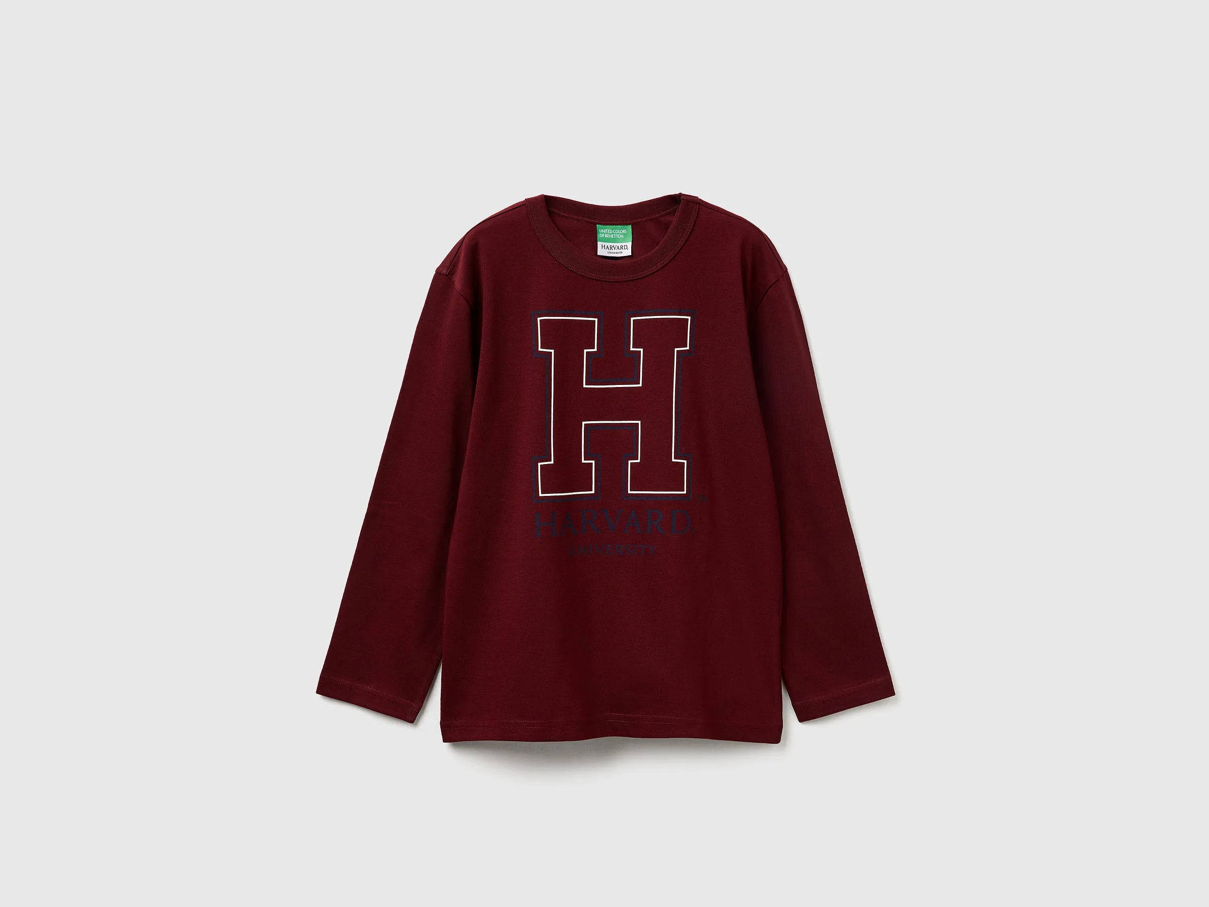 Benetton_Burgundy_Crew Neck Sweatshirt ©Harvard University_3IVWC10PW_129_01