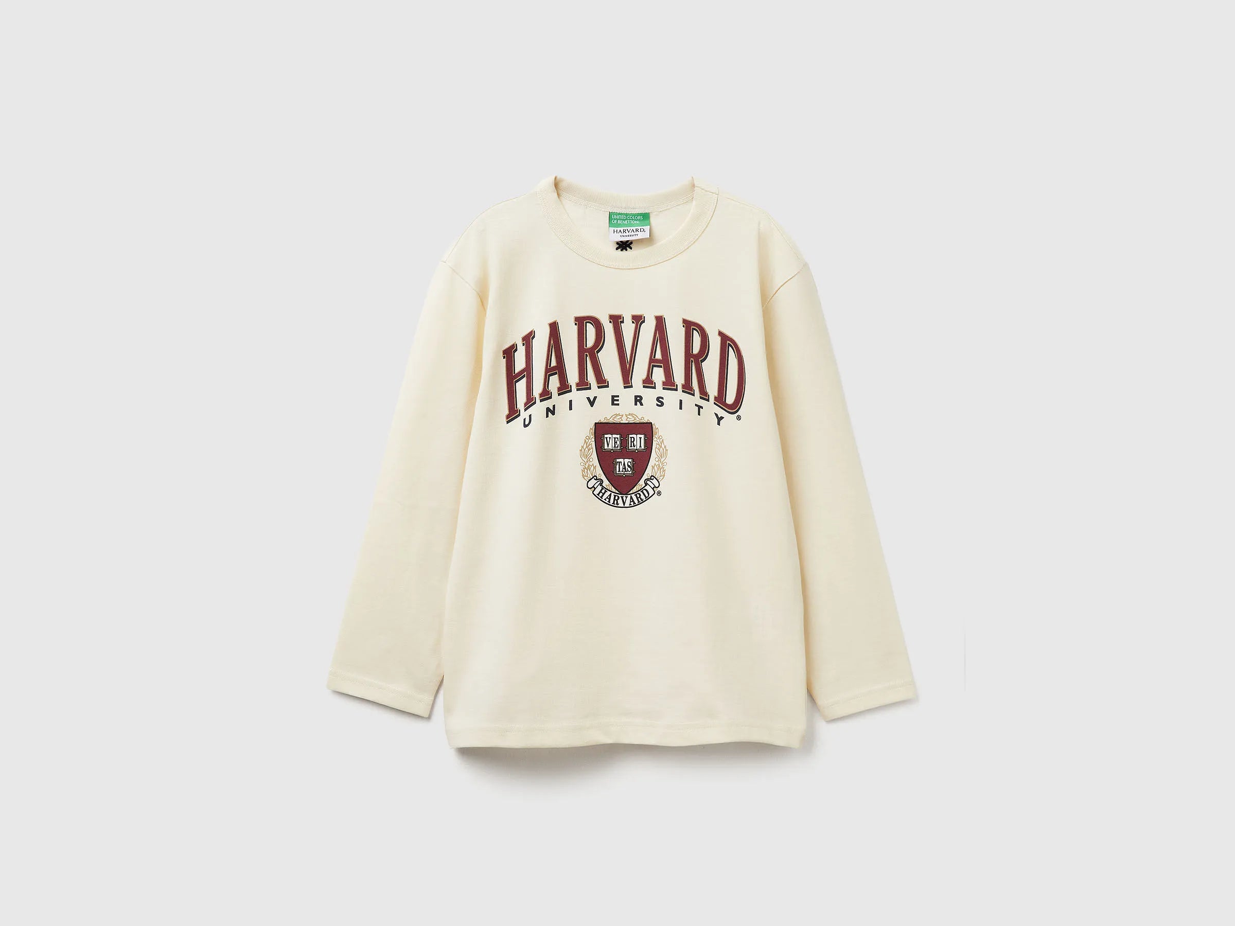 Benetton_Creamy White_Crew Neck Sweatshirt ©Harvard University_3IVWC10PW_3C9_01