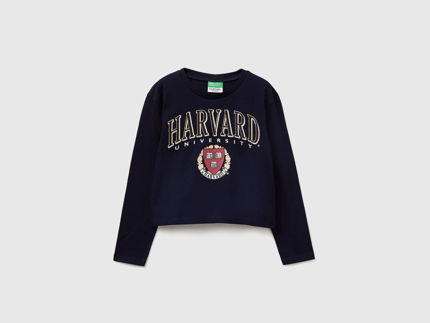 Benetton_Dark Blue_Boxy Fit ©Harvard University T-Shirt_3IVWC10PX_016_01
