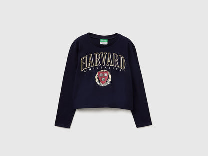 Benetton_Dark Blue_Boxy Fit ©Harvard University T-Shirt_3IVWC10PX_016_01