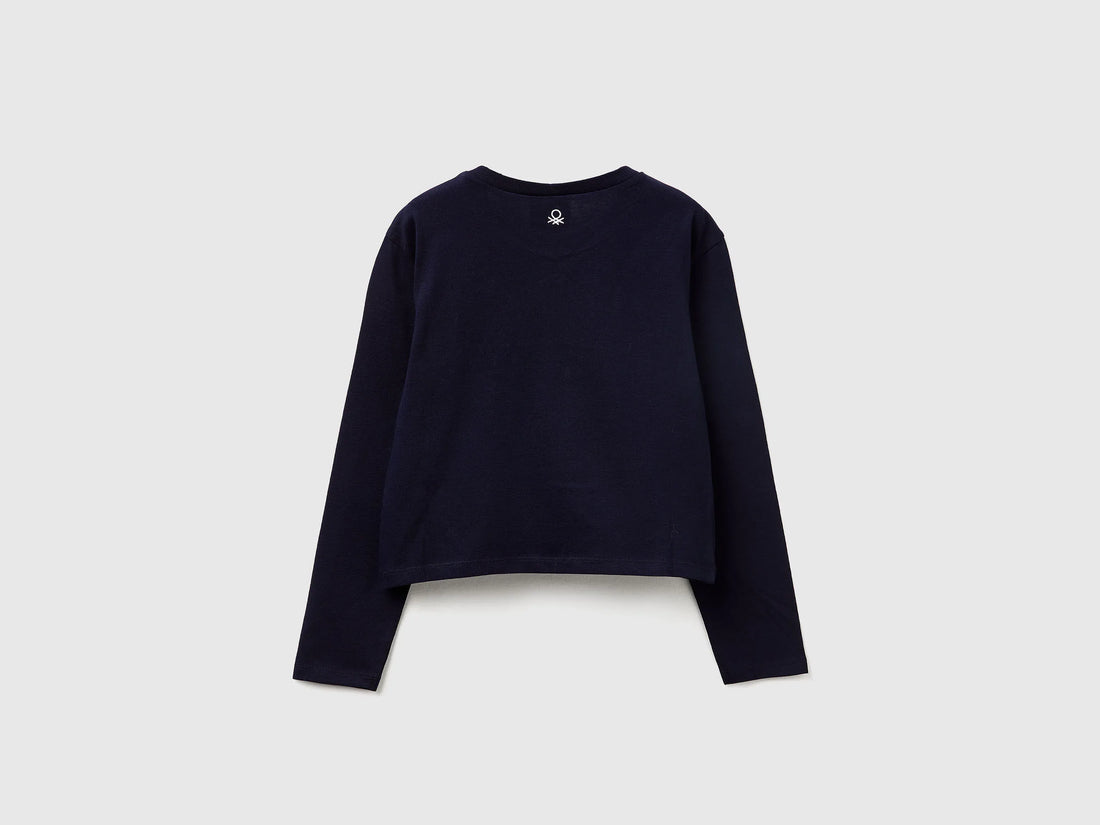 Benetton_Dark Blue_Boxy Fit ©Harvard University T-Shirt_3IVWC10PX_016_02
