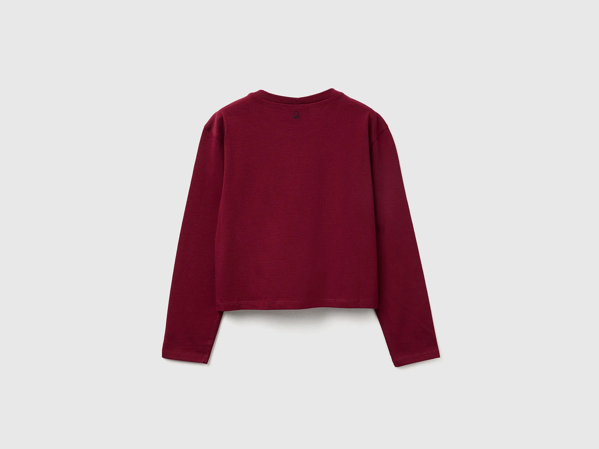 Benetton_Burgundy_Boxy Fit ©Harvard University T-Shirt_3IVWC10PX_236_02