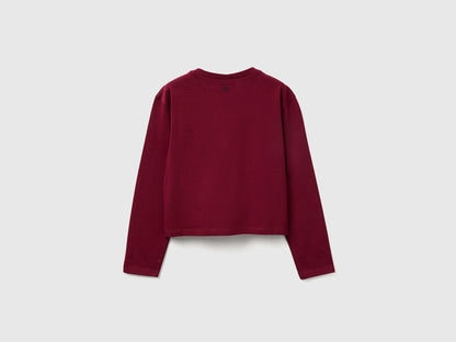 Benetton_Burgundy_Boxy Fit ©Harvard University T-Shirt_3IVWC10PX_236_02