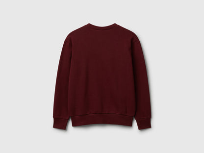 Benetton_Burgundy_Cotton Sweatshirt with Logo_3J68C10PZ_129_02