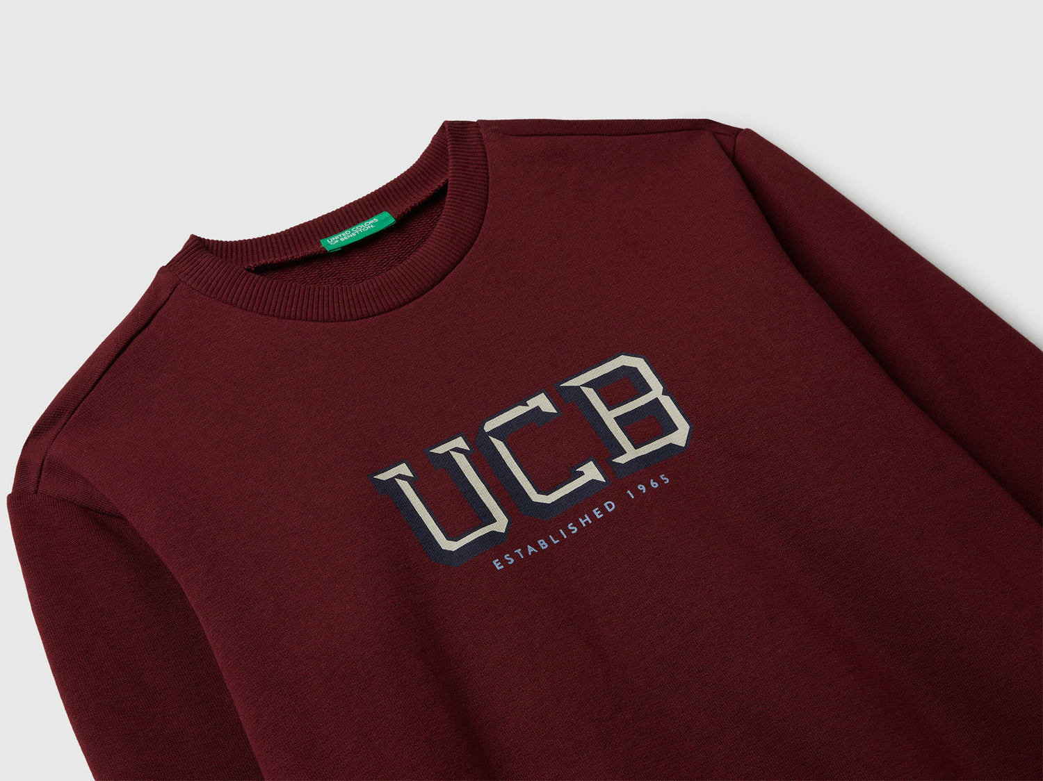 Benetton_Burgundy_Cotton Sweatshirt with Logo_3J68C10PZ_129_03