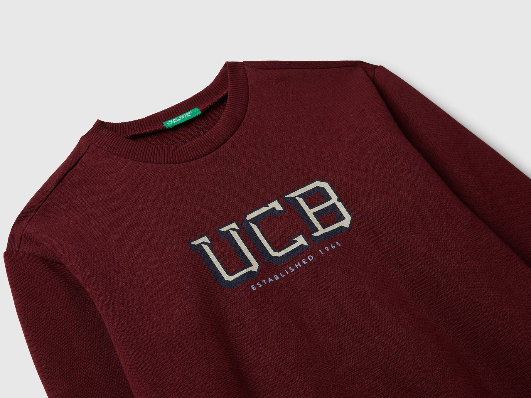 Benetton_Burgundy_Cotton Sweatshirt with Logo_3J68C10PZ_129_03