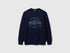 Benetton_Dark Blue_Cotton Sweatshirt with Logo_3J68C10PZ_252_01