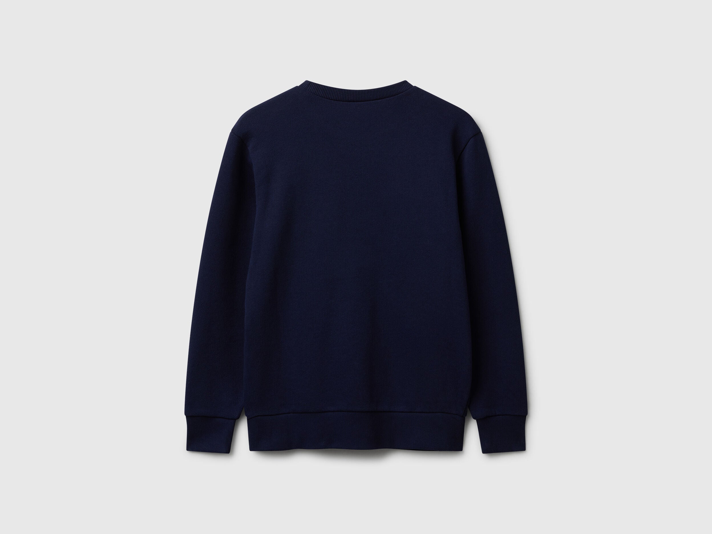 Benetton_Dark Blue_Cotton Sweatshirt with Logo_3J68C10PZ_252_02