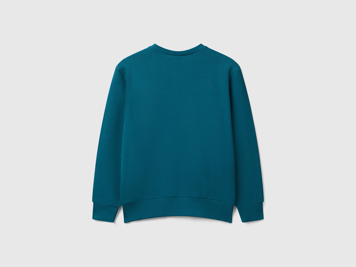 Benetton_Teal_Cotton Sweatshirt with Logo_3J68C10PZ_3C5_02