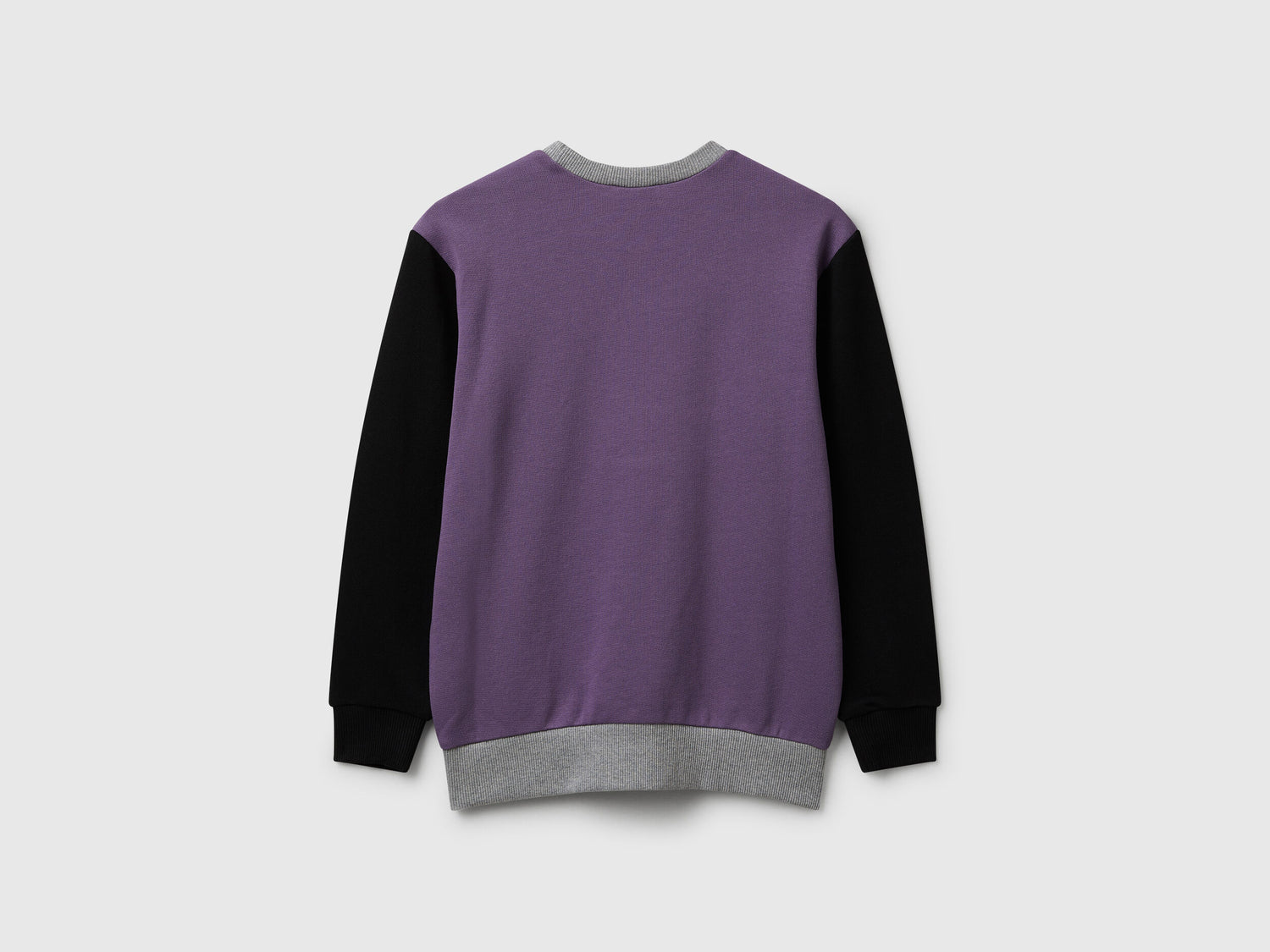 Benetton_Purple_Cotton Sweatshirt with Logo_3J68C10PZ_902_02