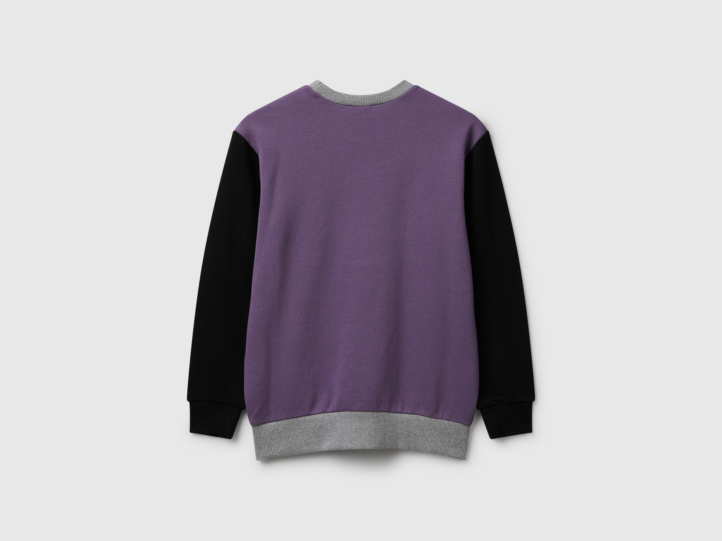 Benetton_Purple_Cotton Sweatshirt with Logo_3J68C10PZ_902_02