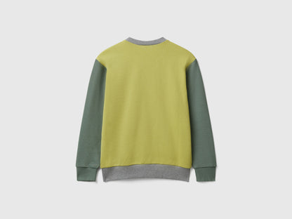 Benetton_Olive Green_Cotton Sweatshirt with Logo_3J68C10PZ_903_02