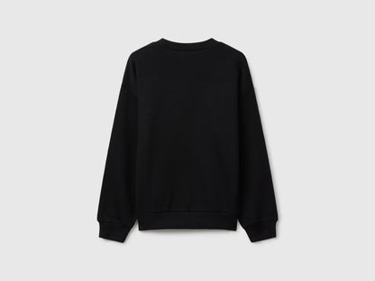 Benetton_Black_Sweatshirt with Glittery Logo Print_3J68C10Q0_100_02