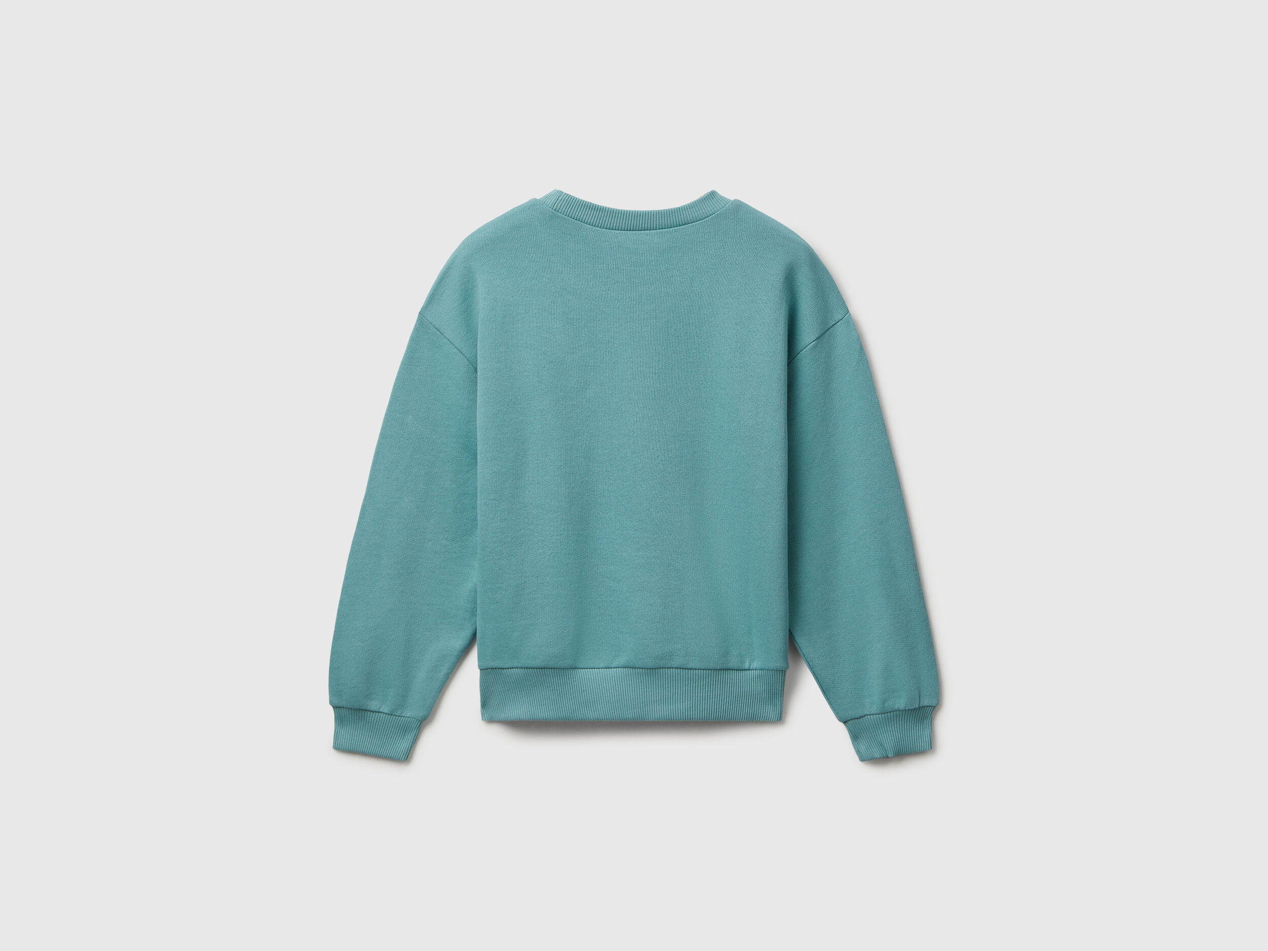 Benetton_Sky Blue_Sweatshirt with Glittery Logo Print_3J68C10Q0_33K_02