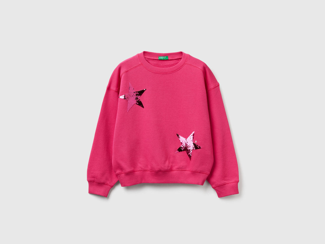 Benetton_Fuchsia_Sweatshirt with Sequins_3J68C10QI_1A2_01