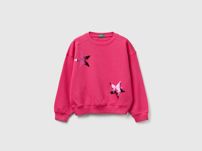 Benetton_Fuchsia_Sweatshirt with Sequins_3J68C10QI_1A2_01