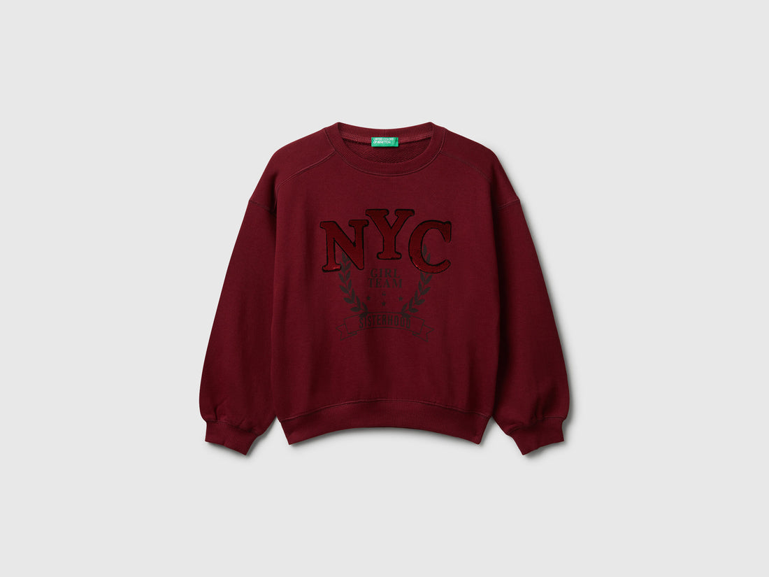 Benetton_Burgundy_Sweatshirt with Sequins_3J68C10QI_236_01