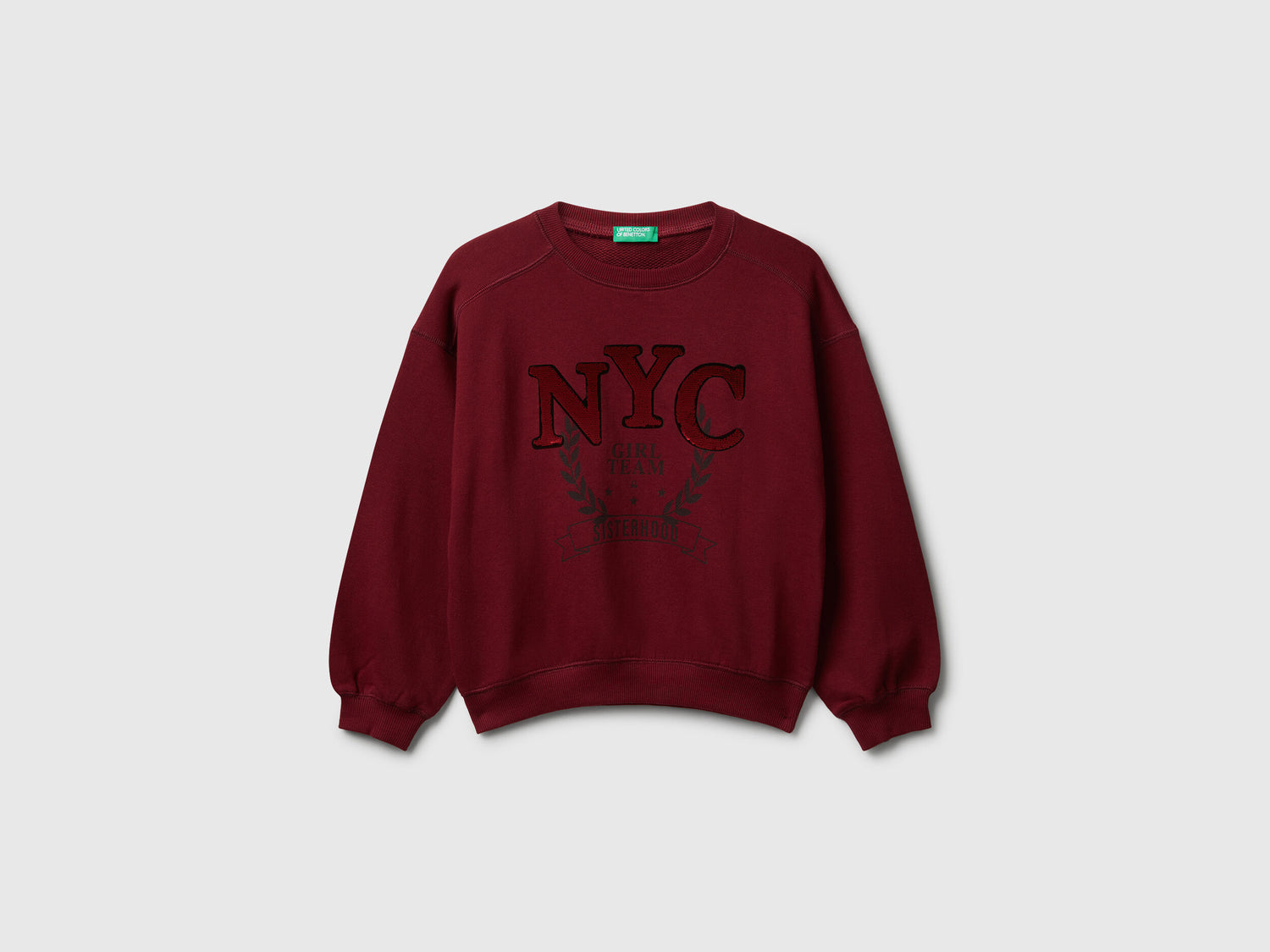 Benetton_Burgundy_Sweatshirt with Sequins_3J68C10QI_236_01