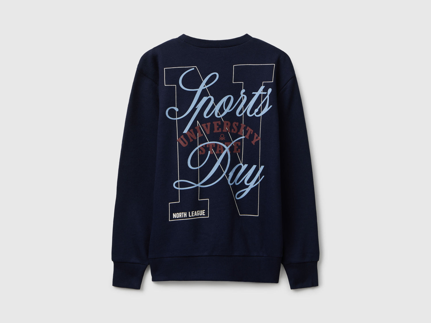 Benetton_Dark Blue_Sweatshirt with Slogan Print_3J68C10QK_016_02