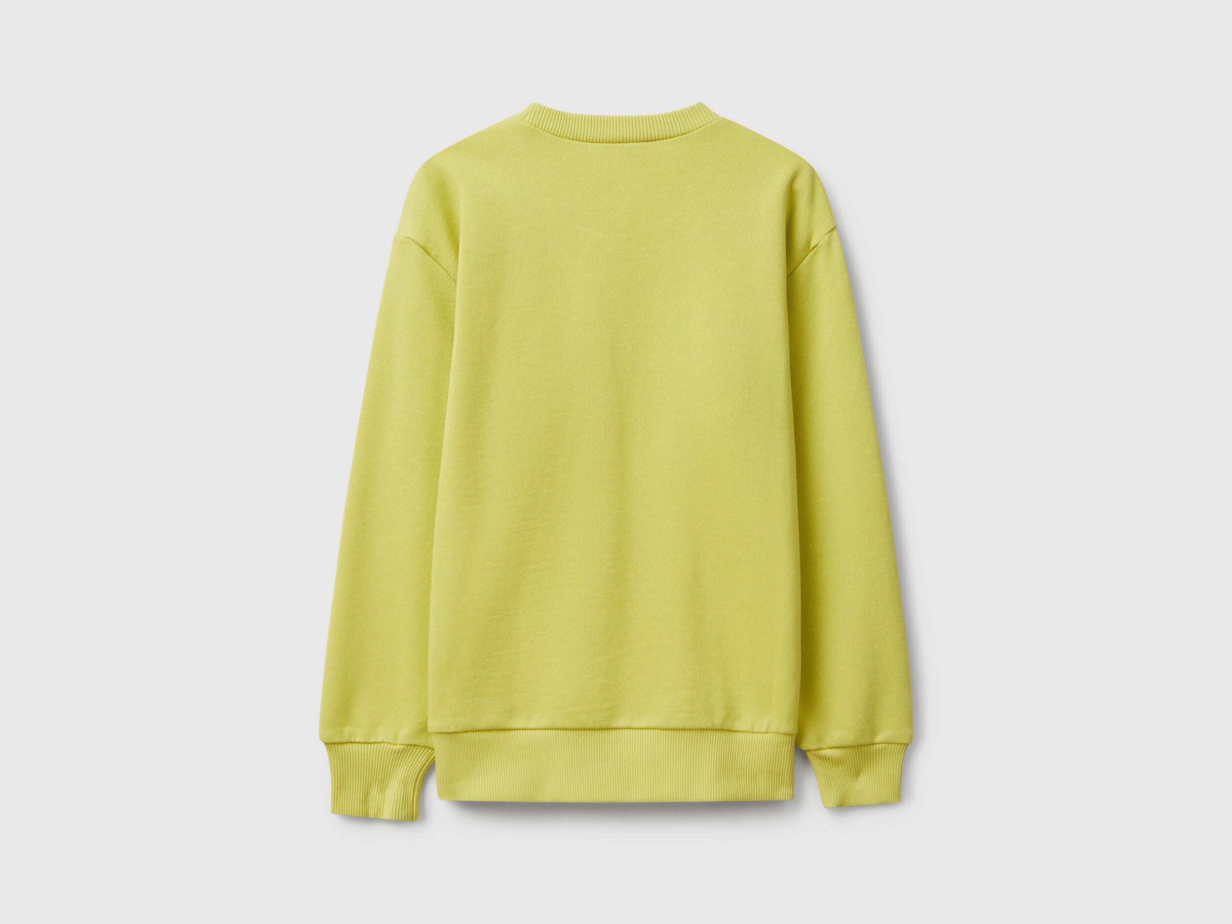 Benetton_Yellow_Sweatshirt with Slogan Print_3J68C10QK_0Y6_02