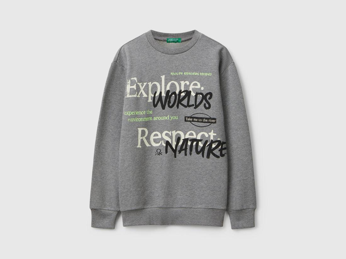 Benetton_Dark Gray_Sweatshirt with Slogan Print_3J68C10QK_507_01