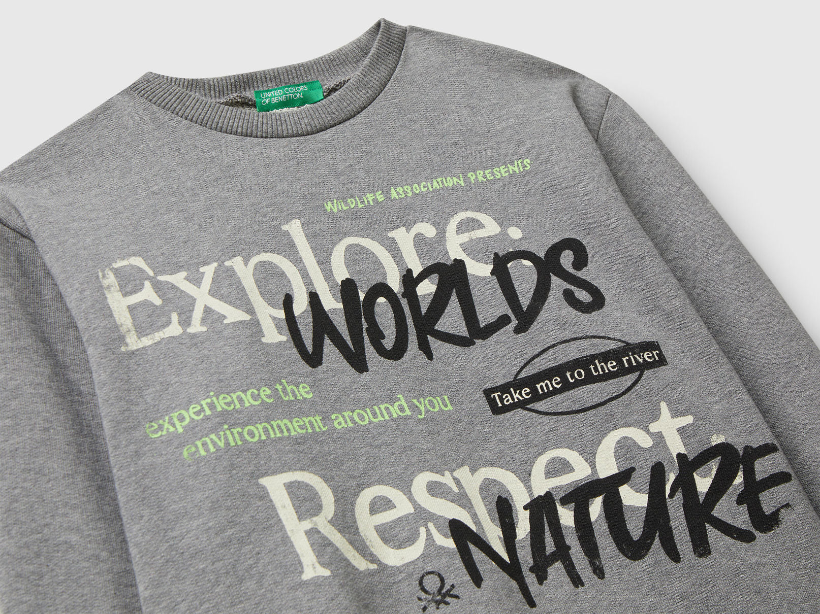 Benetton_Dark Gray_Sweatshirt with Slogan Print_3J68C10QK_507_03