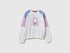 Benetton White Girls Cotton Sweatshirt with Logo SKU: 3J68C10S5_901 Image 01