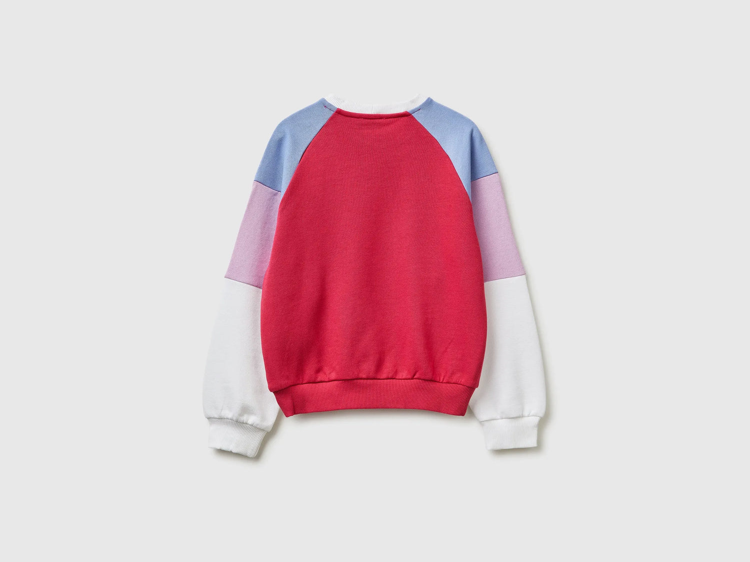 Benetton White Girls Cotton Sweatshirt with Logo SKU: 3J68C10S5_901 Image 02
