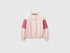 Benetton Soft Pink Girls Color Block Sweatshirt with Embroidery SKU: 3J68C10U7_902 Image 01