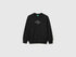 Benetton Black Boys 100% Cotton Closed Sweatshirt SKU: 3J68C10UC_100 Image 01