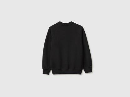 Benetton Black Boys 100% Cotton Closed Sweatshirt SKU: 3J68C10UC_100 Image 02