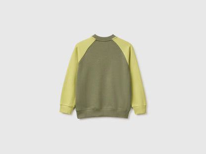 Benetton Military Green Boys 100% Cotton Closed Sweatshirt SKU: 3J68C10UC_901 Image 02