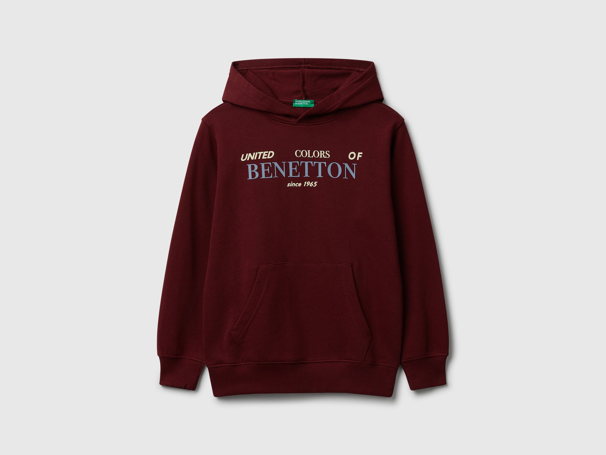 Benetton_Burgundy_Hoodie in Cotton_3J68C204V_129_01