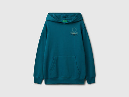 Benetton_Teal_Hoodie in Cotton_3J68C204V_3C5_01