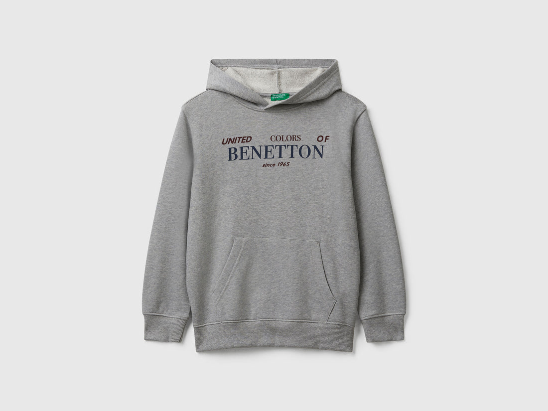 Benetton_Light Gray_Hoodie in Cotton_3J68C204V_501_01