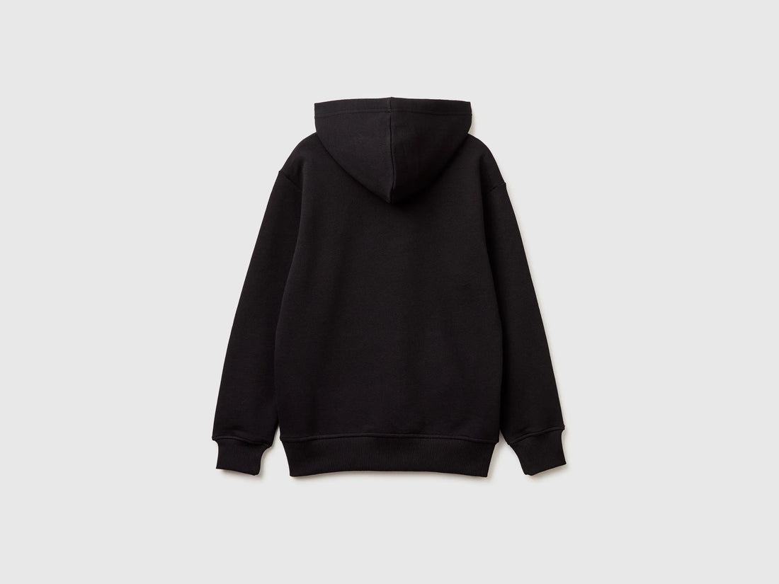 Benetton Black Boys Sweatshirt with Logo SKU: 3J68C205K_100 Image 02