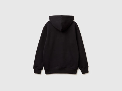 Benetton Black Boys Sweatshirt with Logo SKU: 3J68C205K_100 Image 02